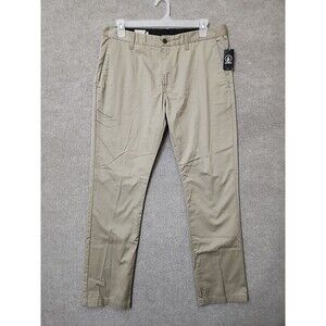 Volcom Vmonty Chino Pants Mens 36 Khaki Brown Modern Fit NEW
